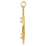 Lataa kuva Galleria-katseluun, 14K Yellow Gold 22 mm Coin Bezel Holder Pendant Diamond Cut Ships Anchor 1/4 oz American Eagle Panda 2 Rand US $5 Jamestown Prong
