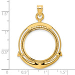 Lataa kuva Galleria-katseluun, 14K Yellow Gold 22 mm Coin Bezel Holder Pendant Diamond Cut Ships Anchor 1/4 oz American Eagle Panda 2 Rand US $5 Jamestown Prong

