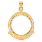Charger l'image dans la galerie, 14K Yellow Gold 27 mm Coin Bezel Holder Pendant Diamond Cut Ships Anchor 1/2 oz American Eagle Panda US $10 Dollar Liberty Indian Prong
