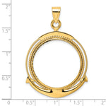 Charger l'image dans la galerie, 14K Yellow Gold 27 mm Coin Bezel Holder Pendant Diamond Cut Ships Anchor 1/2 oz American Eagle Panda US $10 Dollar Liberty Indian Prong
