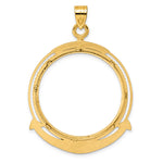 Charger l'image dans la galerie, 14K Yellow Gold 32 mm Coin Bezel Holder Pendant Diamond Cut Ships Anchor Old US Series 1 oz Panda Australian Nugget Kangaroo Koala Prong
