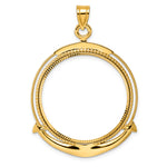 Charger l'image dans la galerie, 14K Yellow Gold 32 mm Coin Bezel Holder Pendant Diamond Cut Ships Anchor Old US Series 1 oz Panda Australian Nugget Kangaroo Koala Prong

