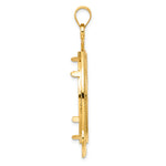 Indlæs billede til gallerivisning 14K Yellow Gold 32.7 mm Coin Bezel Holder Pendant Diamond Cut Ships Anchor 1 oz American Eagle Cat Krugerrand Prong
