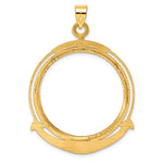Indlæs billede til gallerivisning 14K Yellow Gold 32.7 mm Coin Bezel Holder Pendant Diamond Cut Ships Anchor 1 oz American Eagle Cat Krugerrand Prong
