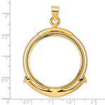 Indlæs billede til gallerivisning 14K Yellow Gold 32.7 mm Coin Bezel Holder Pendant Diamond Cut Ships Anchor 1 oz American Eagle Cat Krugerrand Prong
