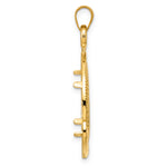 Load image into Gallery viewer, 14K Yellow Gold 18 mm Coin Bezel Holder Pendant Beaded Ships Anchor US Dime 1/10 oz Panda Cat Prong
