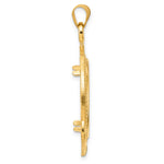 Lataa kuva Galleria-katseluun, 14K Yellow Gold 22 mm Coin Bezel Holder Pendant Beaded Ships Anchor 1/4 oz American Eagle Panda 2 Rand US $5 Jamestown Prong
