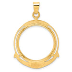 Lade das Bild in den Galerie-Viewer, 14K Yellow Gold 27 mm Coin Bezel Holder Pendant Beaded Ships Anchor 1/2 oz American Eagle Panda US $10 Dollar Liberty Indian Prong
