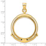 Lade das Bild in den Galerie-Viewer, 14K Yellow Gold 27 mm Coin Bezel Holder Pendant Beaded Ships Anchor 1/2 oz American Eagle Panda US $10 Dollar Liberty Indian Prong
