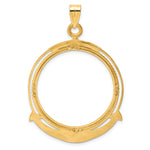 Indlæs billede til gallerivisning 14K Yellow Gold 32 mm Coin Bezel Holder Pendant Beaded Ships Anchor Old US Series 1 oz Panda Australian Nugget Kangaroo Koala Prong
