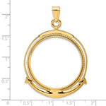 Indlæs billede til gallerivisning 14K Yellow Gold 32 mm Coin Bezel Holder Pendant Beaded Ships Anchor Old US Series 1 oz Panda Australian Nugget Kangaroo Koala Prong
