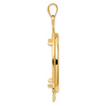 이미지를 갤러리 뷰어에 로드 , 14K Yellow Gold 32.7 mm Coin Bezel Holder Pendant Beaded Ships Anchor 1 oz American Eagle Cat Krugerrand Prong

