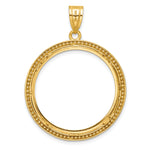 이미지를 갤러리 뷰어에 로드 , 10K Yellow Gold 27 mm Coin Bezel Holder Pendant Beaded 1/2 oz American Eagle Panda US $10 Dollar Liberty Indian Prong

