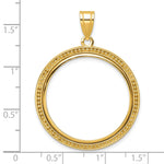 이미지를 갤러리 뷰어에 로드 , 10K Yellow Gold 27 mm Coin Bezel Holder Pendant Beaded 1/2 oz American Eagle Panda US $10 Dollar Liberty Indian Prong

