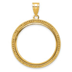 이미지를 갤러리 뷰어에 로드 , 10K Yellow Gold 27 mm Coin Bezel Holder Pendant Beaded 1/2 oz American Eagle Panda US $10 Dollar Liberty Indian Prong
