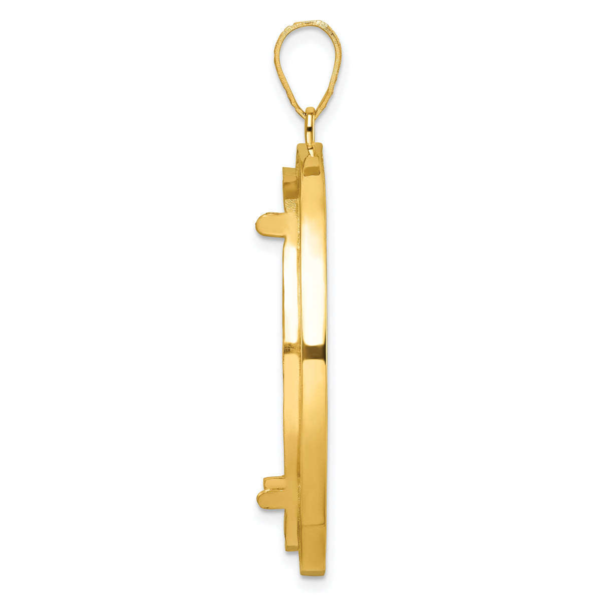 10K Yellow Gold 32.7 mm Coin Bezel Holder Pendant Beaded 1 oz American Eagle Cat Krugerrand Prong