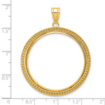 Load image into Gallery viewer, 10K Yellow Gold 32.7 mm Coin Bezel Holder Pendant Beaded 1 oz American Eagle Cat Krugerrand Prong

