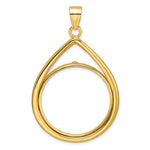 Indlæs billede til gallerivisning 10K Yellow Gold 27 mm Coin Bezel Holder Pendant Teardrop 1/2 oz American Eagle Panda US $10 Dollar Liberty Indian Prong
