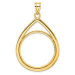 Indlæs billede til gallerivisning 10K Yellow Gold 27 mm Coin Bezel Holder Pendant Diamond Cut Teardrop 1/2 oz American Eagle Panda US $10 Dollar Liberty Indian Prong
