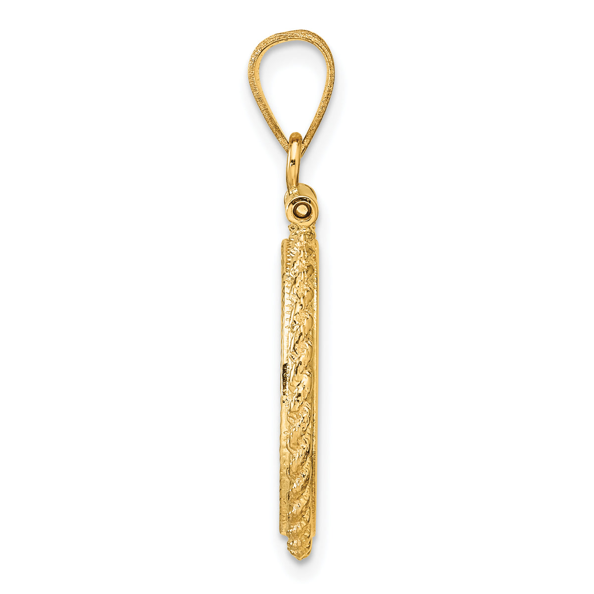 14K Yellow Gold 16.5 mm Coin Bezel Holder Pendant Charm Diamond Cut Rope Edge 1/10 oz American Eagle Krugerrand Screw Top