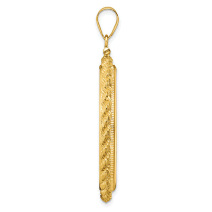 14K Yellow Gold 32.7 mm Coin Bezel Holder Pendant Charm Diamond Cut Rope Edge 1 oz American Eagle Cat Krugerrand Screw Top
