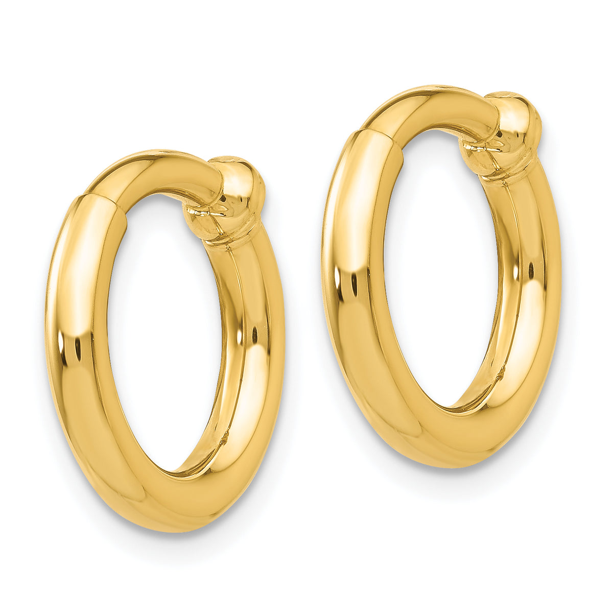 14K Yellow Gold 15mm x 2.5mm Non Pierced Round Hoop Earrings