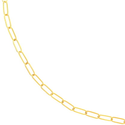 14k yellow gold 3mm paperclip chain wholesale bulk permanent jewelry