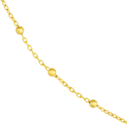 14k yellow white gold faceted bead saturn chain wholesale bulk