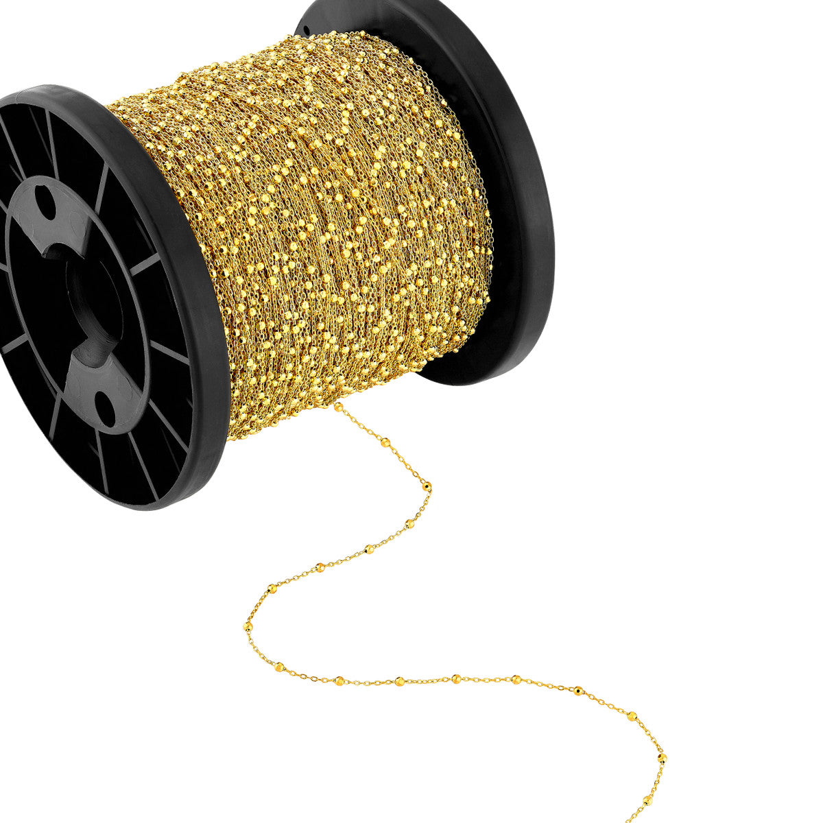 14k yellow white gold faceted bead saturn chain wholesale bulk