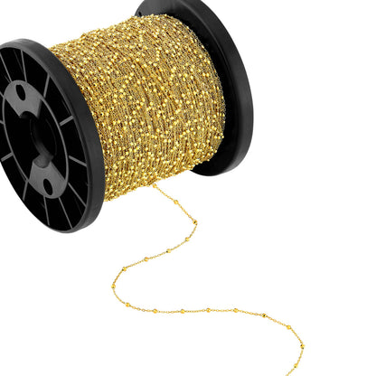 14k yellow white gold faceted bead saturn chain wholesale bulk