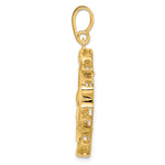 Indlæs billede til gallerivisning 14K Yellow Gold 17.8 mm Coin Bezel Holder Pendant Cushion Shaped Scroll Design US $2.50 Dollar Liberty Indian Barber Dime Mercury Dime Prong
