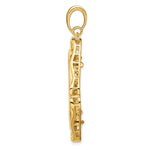 Kép betöltése a galériamegjelenítőbe: 14K Yellow Gold 27 mm Coin Bezel Holder Pendant Cushion Shaped Scroll Design 1/2 oz American Eagle Panda US $10 Dollar Liberty Indian Prong
