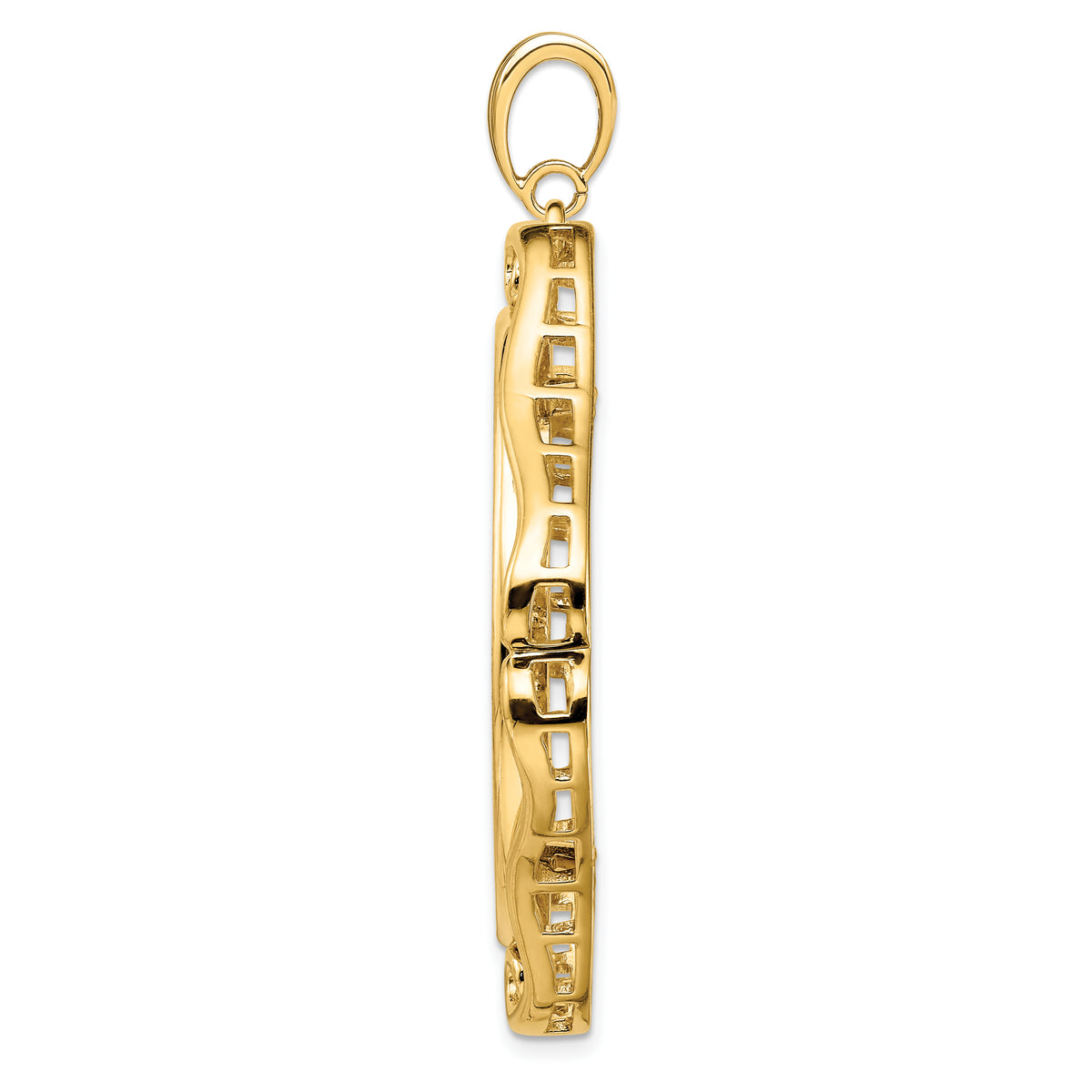 14K Yellow Gold 34.2 mm Coin Bezel Holder Pendant Cushion Shaped Scroll Design US $20 Dollar Liberty Saint-Gaudens Prong