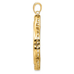 Load image into Gallery viewer, 14K Yellow Gold 34.2 mm Coin Bezel Holder Pendant Cushion Shaped Scroll Design US $20 Dollar Liberty Saint-Gaudens Prong
