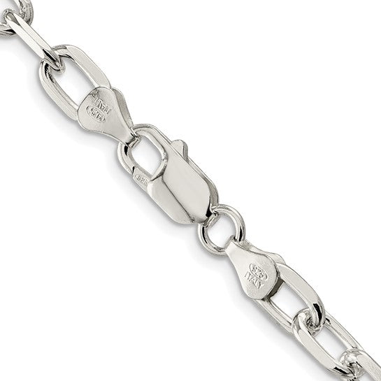 sterling silver diamond cut 6.65mm cable bracelet necklace chain