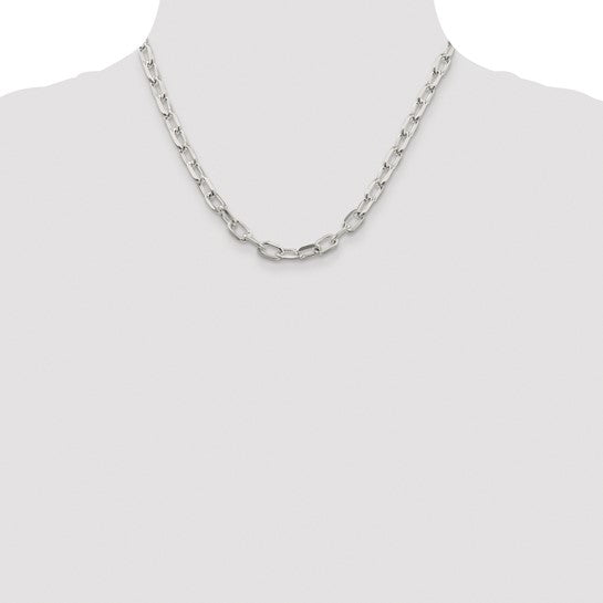 sterling silver diamond cut 6.65mm cable bracelet necklace chain