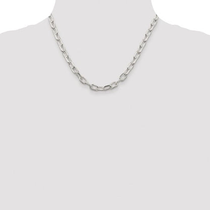 sterling silver diamond cut 6.65mm cable bracelet necklace chain