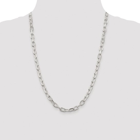 sterling silver diamond cut 6.65mm cable bracelet necklace chain
