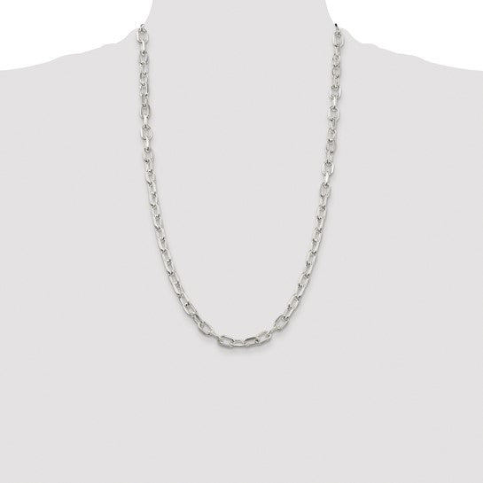 sterling silver diamond cut 6.65mm cable bracelet necklace chain