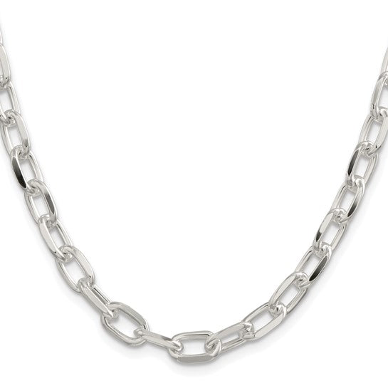 sterling silver diamond cut 7.5mm cable bracelet necklace chain