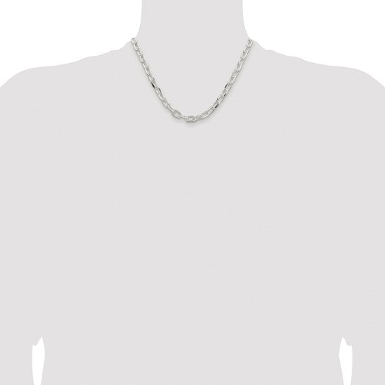 sterling silver diamond cut 7.5mm cable bracelet necklace chain