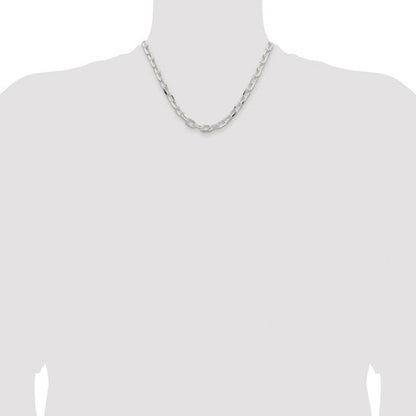 sterling silver diamond cut 7.5mm cable bracelet necklace chain