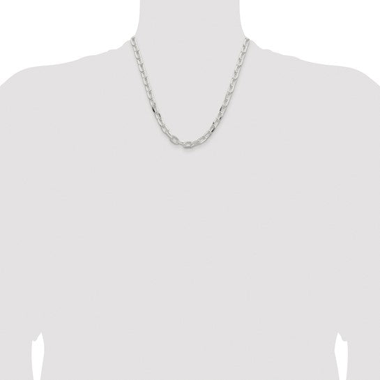 sterling silver diamond cut 7.5mm cable bracelet necklace chain