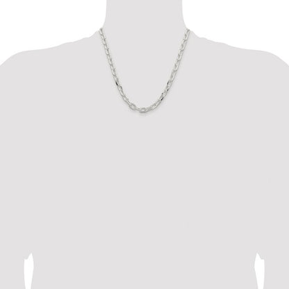 sterling silver diamond cut 7.5mm cable bracelet necklace chain