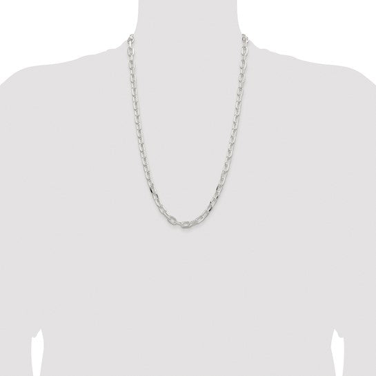 sterling silver diamond cut 7.5mm cable bracelet necklace chain