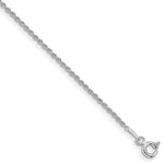 Ladda upp bild till gallerivisning, Sterling Silver Rhodium Plated 1.30mm Rope Bracelet Anklet Necklace Chain
