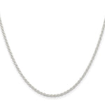 Load image into Gallery viewer, Sterling Silver Rhodium Plated 1.80mm Rope Bracelet Anklet Necklace Chain
