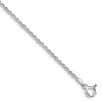 Load image into Gallery viewer, Sterling Silver Rhodium Plated 1.80mm Rope Bracelet Anklet Necklace Chain
