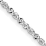 Ladda upp bild till gallerivisning, Sterling Silver Rhodium Plated 2.30mm Rope Bracelet Anklet Necklace Chain
