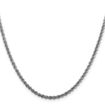 Carregar imagem no visualizador da galeria, Sterling Silver Rhodium Plated 2.50mm Rope Bracelet Anklet Necklace Chain
